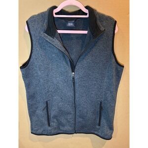 Charles River Apparel Sweater Fleece Vest Womens XL Gray Excellent Full Zip